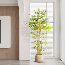 Simulated Green Plant Bamboo Potted Plant Indoor Living Room Floor High-End Decorative Floor-Standing Ornament Large Artificial Plant