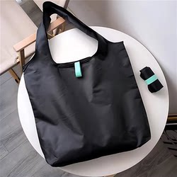 Portable Foldable Shopping Bag with Simple Oxford Elastic Cord, Supermarket Tote, Eco-Friendly Polyester Large-Capacity Storage Bag