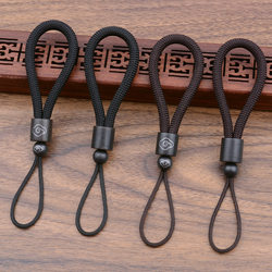 High-End Hand-Woven Silver-Threaded Genuine Ebony Car Keychain Anti-Lost Key Chain Multi-Functional Pendant Rope