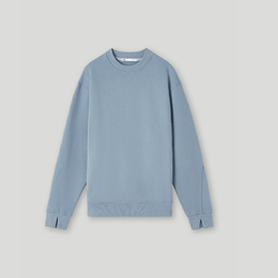 Small Swt3 Foggy Blue Boyfriend Style Pullover Sweatshirt