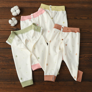 
Small clear cotton newborn baby leggings for men and women, loose waist size adjustable crotch pants for men and women.
