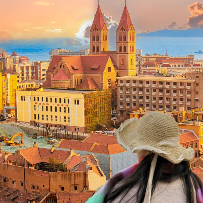 青岛旅游市内一日游私家团纯玩跟团游 欧式教堂+沿海全景+广兴里