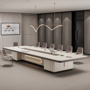 
Conference room table and chair combination, light luxury, high-end sense, long table, smart, simple, modern, high-end, large-scale meeting and negotiation table