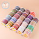 Section dyed colored 72 jade line 30 meters gradient colored colorful section dyed hand-woven thread rainbow braided rope colored rope
