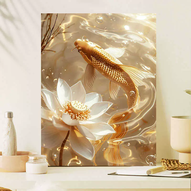 金鲤鱼diy数字油画锦鲤寓意好填色油彩画2025新款解压