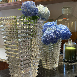 Light Luxury Style Vase Decoration for Living Room, Flower Arrangement, Crystal Glass Flower Vessel, French Baccarat Style, Same Model as Lalusso ins