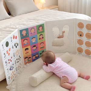 
ins Korean style vertical early education cognitive card screen baby picture recognition baby mirror book folding double-sided children's toy 3
