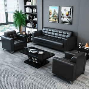 
Office sofa modern simple new style three-person office reception reception business small fashion coffee table combination