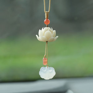 
High-end Bodhi Lotus, safe and happy life, car pendant, rearview mirror pendant, in-car upload, men's and women's styles