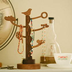 Going Home Japanese-Style Tree-Shaped Solid Wood Jewelry Necklace Stand Desktop Decoration Ornament Display Rack Gift