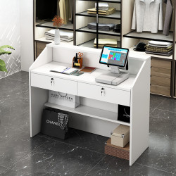 Cashier Counter, Small Bar Counter Table for Commercial Stores, Front Desk Counter, Reception Desk for Clothing Stores, Coffee Shop Cashier Table