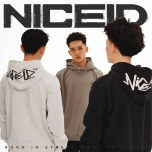 
NICEID NICE loose hat font sports sweatshirt terry terry for men and women spring and autumn casual hooded round neck pullover