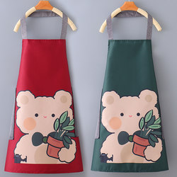 Fashionable New Cartoon Cute Eco-Friendly Waterproof Apron for Women Kitchen Home Cooking Oil-Proof Apron Work Clothes