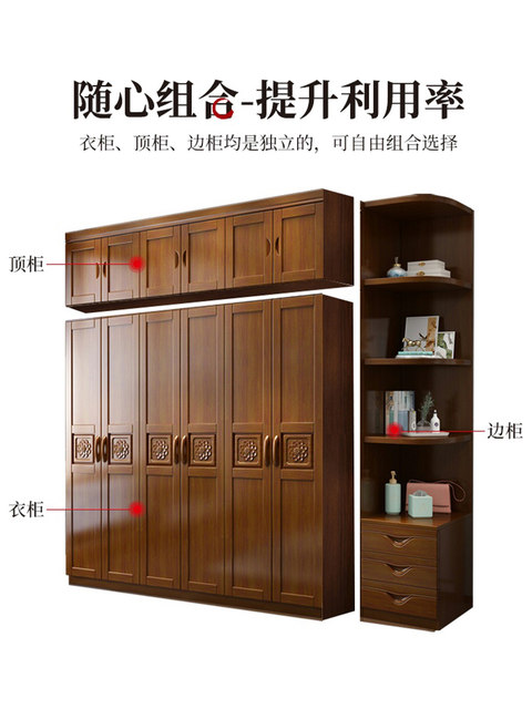Log Wardrobe Solid wood wardrobe log all solid wood double door modern simple home ...