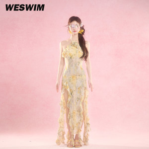 
WESWIM vacation style swimsuit women 2025 new one-piece dress briefs bikini beautiful fairy island yellow