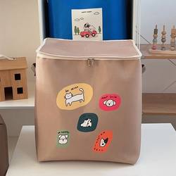 Cartoon Zipper Quilt Storage Bag Moving Large Capacity Fabric Foldableing Clothes Storage Box Home Wardrobe Storage Basket