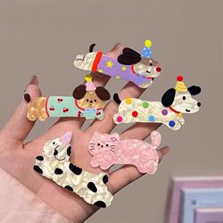Cute Puppy Hair Clips for Girls, Side Bangs Clips for Children, Duckbill Clips for Stray Hair, Hairpins, Cartoon Hair Accessories