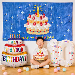 Happy Birthday Party Theme Balloons Party Boy Children's Scene Decoration First Birthday Family Ceremony Decorations 10
