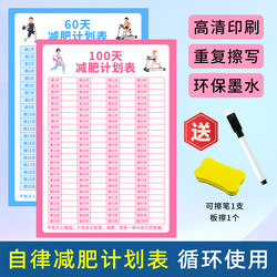 100-Day Weight Loss Plan Chart, Fitness Weight Check-In Wall Sticker, Self-Discipline Slimming Weight Log, Weight Loss Goal Reminder and Supervision Tool, 100-Day Weight Change Management Daily Record Chart for Wall