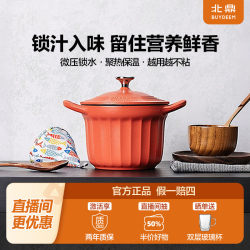 Beiding Cast Iron Enamel Pot Stew Pot Home Use Cooking Pot for One Person Claypot Rice Casserole Soup Frying Pan 16cm