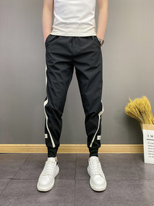 
Summer men's thin striped design trousers simple 2024 new handsome high-end casual hoodies