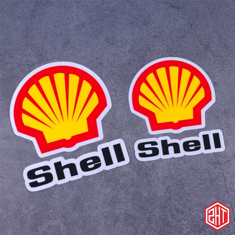 贊助商品牌logo車貼黃色貝殼shell潤滑油機車電動車改裝飾