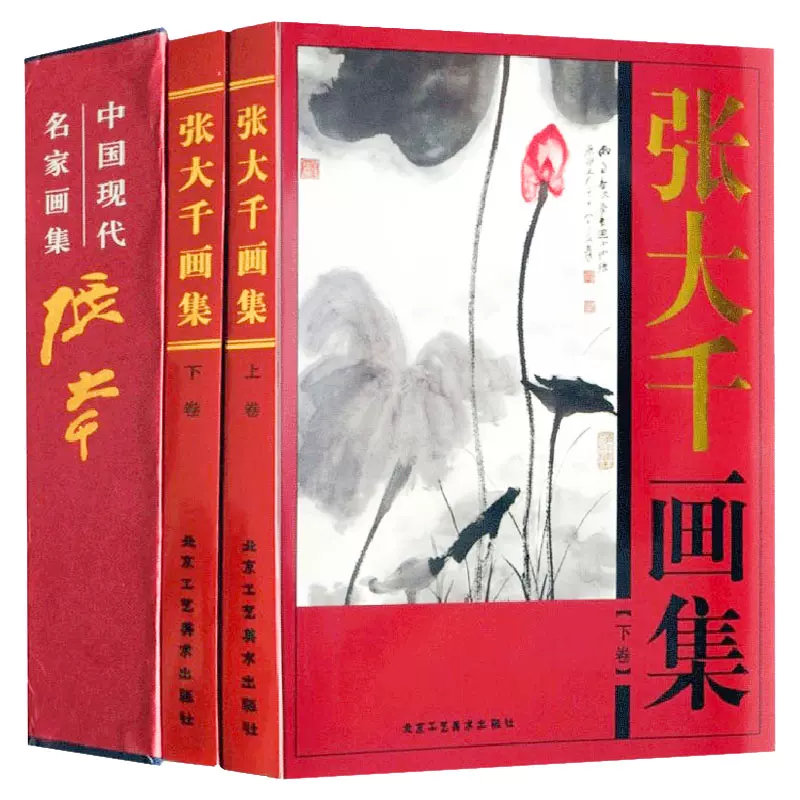 張大千畫集16開函套銅版紙彩印精裝2冊中國現代書畫名家全集寫意花鳥畫