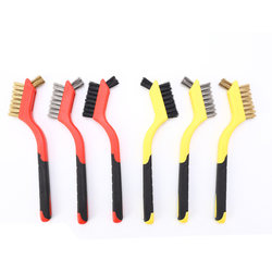 Kitchen Gas Stove Cleaning Brush Five-Piece Set, Range Hood Gap Brush, Descaling and Grease Removal Small Brush, Steel Wire Brush Tool