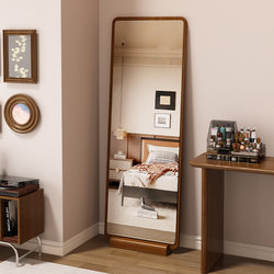 Medieval-Style Full-Length Mirror, Floor-Standing Mirror for Home Use, Large Fitting Mirror for Girls' Bedrooms, Wall-Mounted, Light Luxury, High-End Dressing Mirror