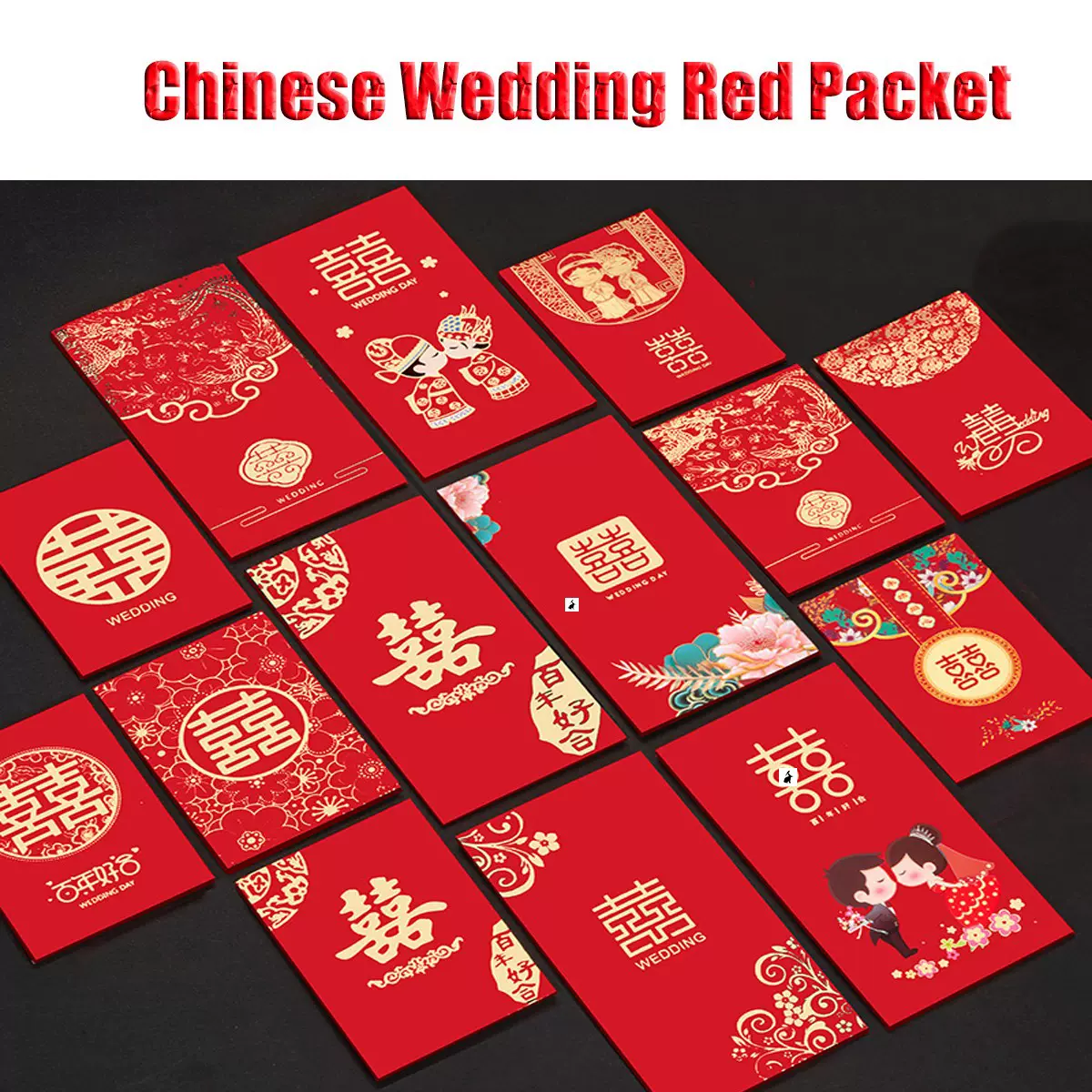 Chinese Style Red Envelope Folding Wedding Red Pocket Chinese Red Lucky Bag  with Tassel Design Wedding Gift Bags for Guests