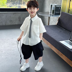 Children's Suit Set for Flower Boys, Boys' Host Formal Wear, Summer Trendy Stylish Little Gentleman Suit, Performance Outfit