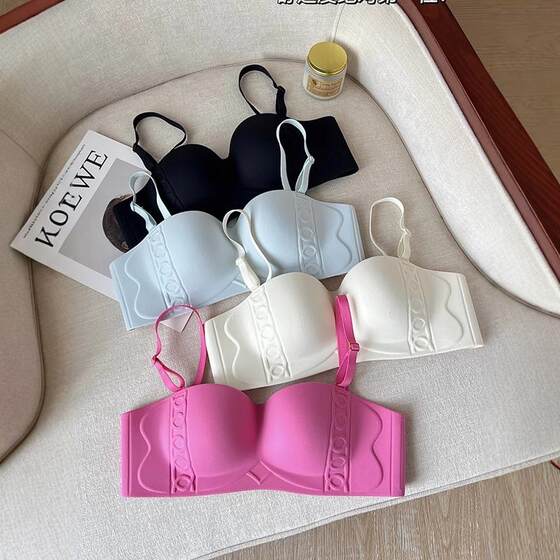 Strapless lingerie for women with anti slip gathered small breasts wrapped in a strapless bra, wedding dress suspender, invisible and beautiful back, no trace bra, anti glare