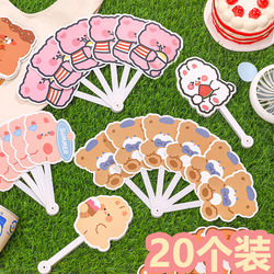 Small Folding Fan, Korean Style Round Fan, Cute Cartoon, Summer Student Children's Plastic Portable Large Round Fan, Kindergarten