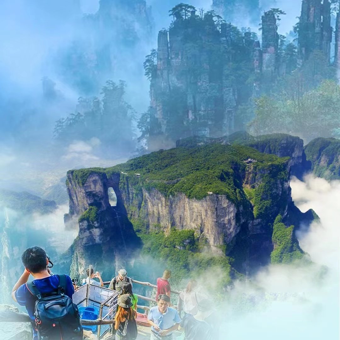 【私家团】张家界旅游森森公园天门山玻璃桥5天4晚包车纯玩跟团游