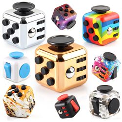 Stress-Relief Dice, Anti-Irritability and Anxiety Venting Gadget, Fingertip Toy, Internet-Famous Black Technology, Stress-Relief Cube for Boys
