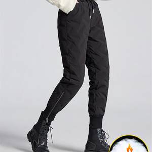 
Down pants women's outer wear 2026 new high-waisted thickened large size sports pants winter warm plus velvet thickened cotton pants