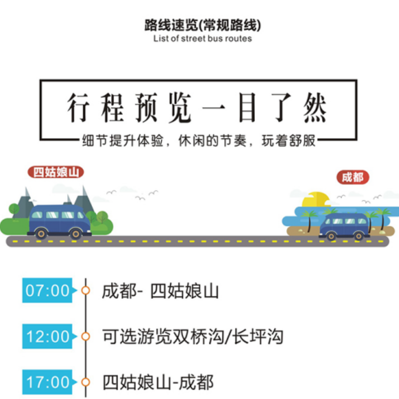 成都往返★四姑娘山含门票纯玩一日游可选双桥沟或长坪沟四川旅游