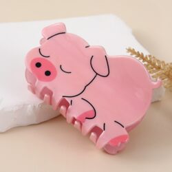 Silver Hair Accessories New Cute Animal Pig Hair Clip for Back of Head Bun Shark Clip Kitten Hairpin Headwear Hair Clip