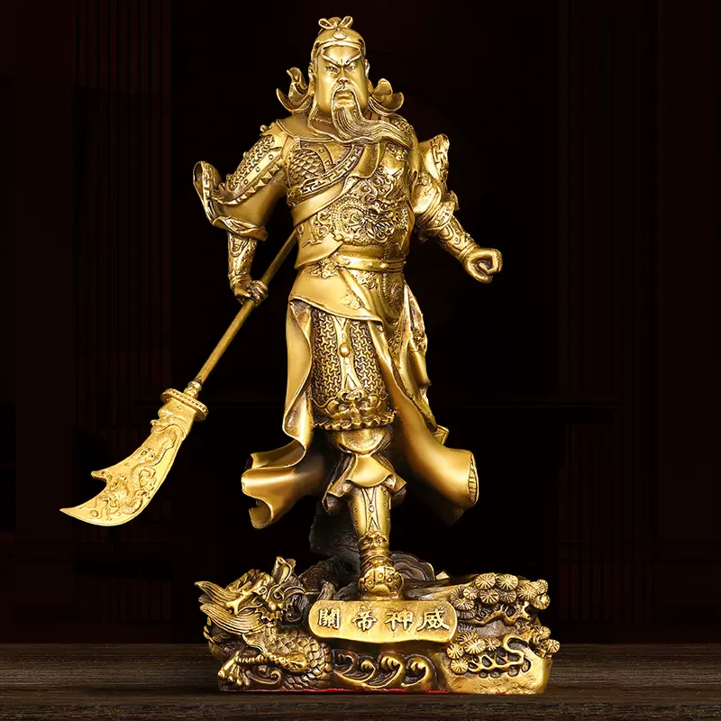 【人気お買い得】黄銅騎馬関公銅像 関羽大刀関二爺神像 置物 ミリタリー