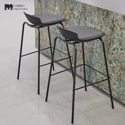 High Bar Stool Island Chair Bar Chair Home Bar Stool Electroplated Silver Legs Creative Designer Bar Chair