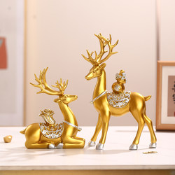 Creative Wealth-Bringing Fortune Deer Ornament for Living Room Tv Cabinet, Wine Cabinet, Entryway Decoration, New House Housewarming Gift