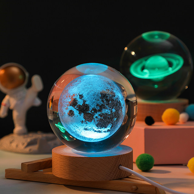 Creative glowing colorful crystal ball desktop ornaments cloud moon ...