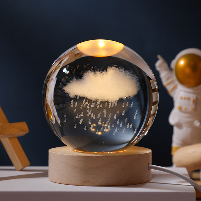 Glowing crystal ball desktop ornaments, solar system moon ornaments ...