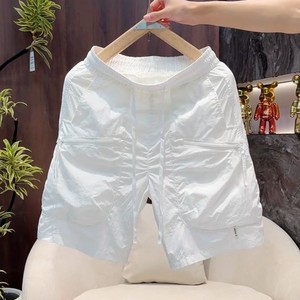 
2025 summer thin workwear quick-drying shorts for men simple high-end loose large pocket casual ice silk five-point pants