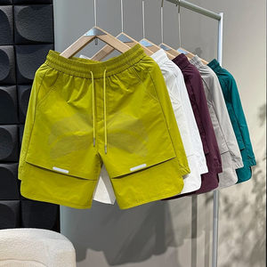 
Summer fashion brand spliced ​​dopamine casual shorts for men's fashionable and versatile mesh breathable beach sports five-point pants