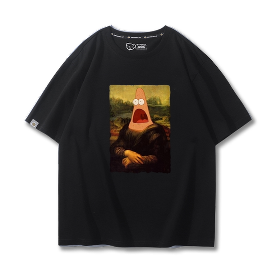 
Mona Lisa co-branded cosplay star shouts world famous paintings short-sleeved T-shirt for men and women couple wear summer pure cotton clothes