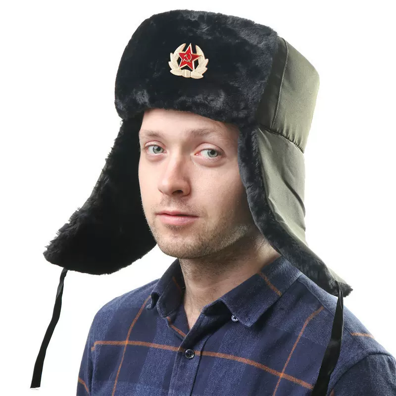 Russian Hat Fur Winter Ushanka Russian Hat Removable Trooper-Taobao