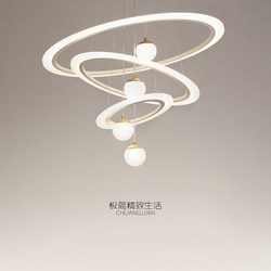 Nordic Minimalist Modern Duplex Suspended Chandelier Living Room Hollow Large Lamp Staircase Villa Loft Lobby Lamp Dining Room Lamp