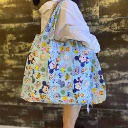 Japanese Large Cute Cartoon Foldable Portable Supermarket Shopping Bag Grocery Bag Large Capacity Eco-Friendly Bag