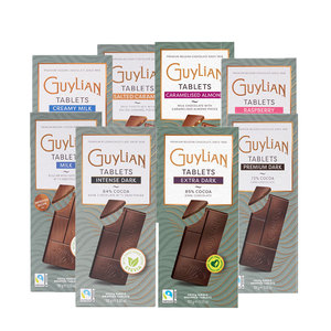 4件5折-Guylian吉利莲84%无糖黑巧克力72%海盐焦糖牛奶巧克力排块